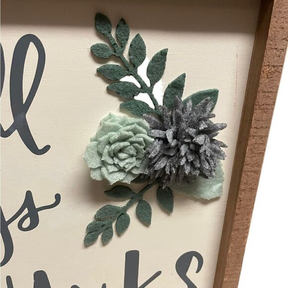 Give Thanks Motivational Sign Thanksgiving Christmas Holiday Decor Wall Art NWT - Picture 4 of 6